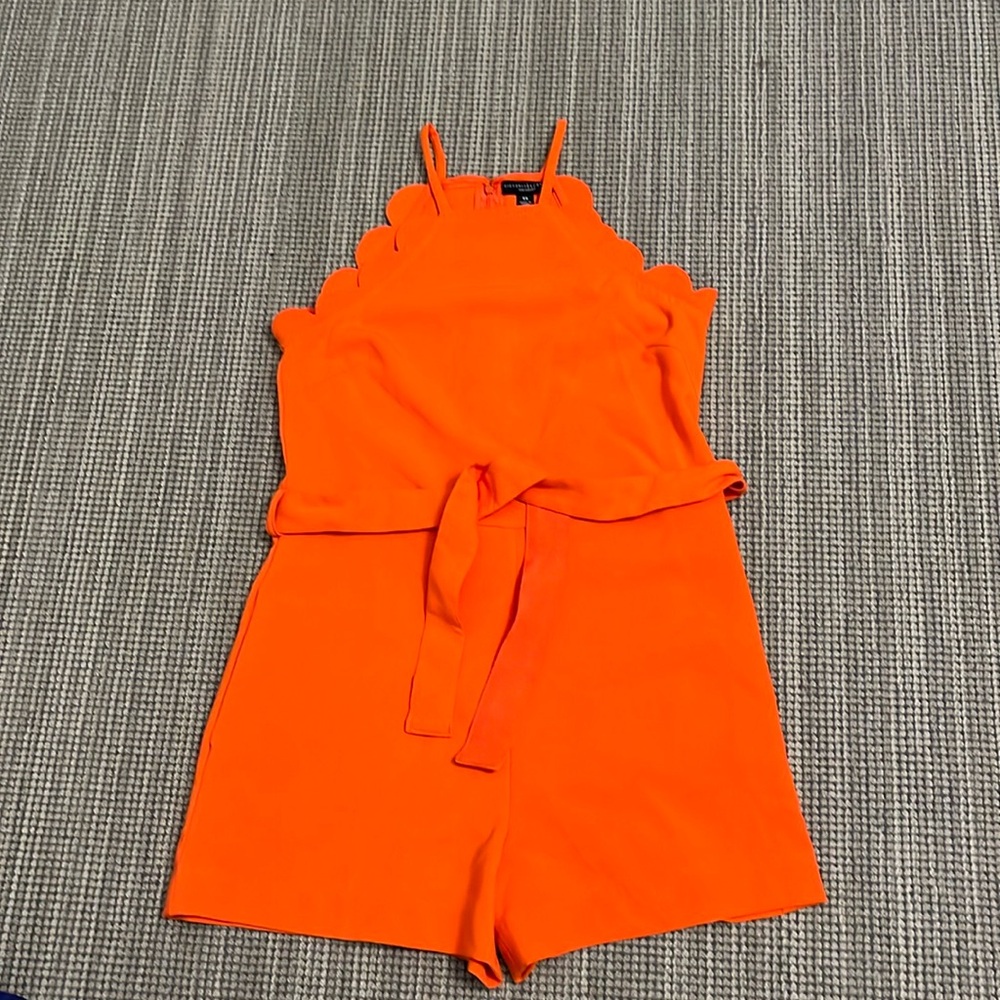 Women’s Orange Victoria Beckham collab for Target Romper with Belt size XS